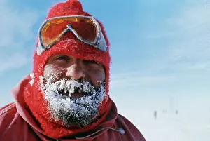 Edwin Mickleburgh: Antartica - Frost on face at -30uc, Shackleton Base