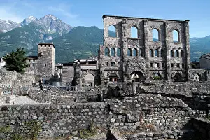 Antiquity: Aosta open-air museum, ancient ruins, Roman theatre
