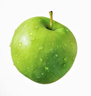 Spri: Apple, Malus domestica Granny Smith, Cut out on