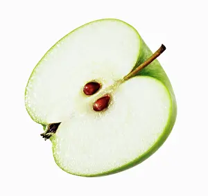 Spri: Apple, Malus domestica Granny Smith, Cut out on