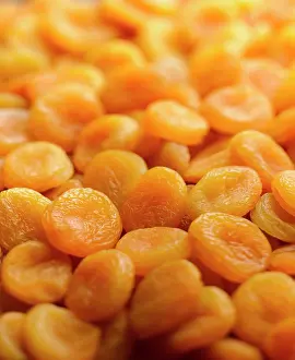 Apricot: Apricot, Prunus armeniaca, A mass of dried apricots