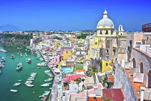 Campania: Architecture of Procida Island a comune of the Metropolitan