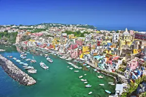 Campania: Architecture of Procida Island a comune of the Metropolitan