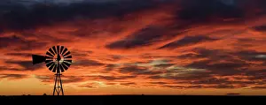 Valdes: Argentina - windmill on the Patagonian steppe at