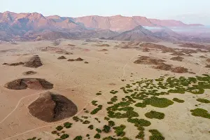 210222: Arid plains and the Brandberg, Namibias highest mountain. A