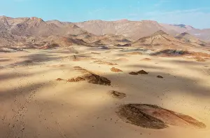 210222: Arid plains and the Brandberg, Namibias highest mountain. A