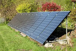 Steel: Array of solar PV photovolataic panels mounted