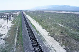 Karakum: Ashgabad - Krasnovodsk railway - goes across the