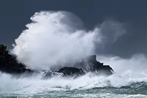 Islay: Atlantic Storm Waves breaking on rocky shore