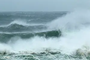 Islay: Atlantic Storm Waves breaking on rocky shore