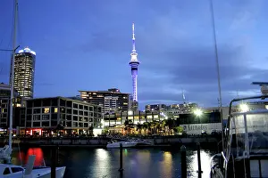 Docked: Auckland, New Zealand. An illuminated evening