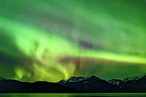 Waterway: Aurora Borealis, aurora borealis, over the Coast