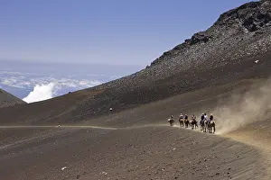 Ausblick: Ausritt im Krater des Haleakala Vulkan, Maui, Hawaii