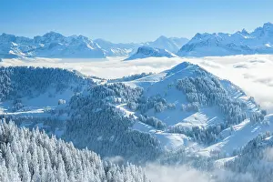 Foothills: Aussicht von der Rigi mit Nebelmeer sowie frisch
