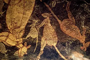Aborigine: Australia - aboriginal rock painting of Kangaroos