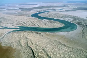 Eyre: Australia - Warburton River entering Lake Eyre