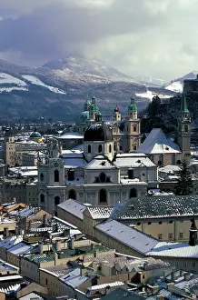 Rooftop: Austria, Salzburg. City view and Dom Cathedral