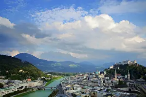 Hilltop: Austria, Salzburg. Overview along the Salzach