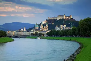 Hilltop: Austria, Salzburg. View along the Salzach