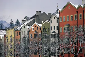 Facade: Austria, Tirol, Innsbruck. Colorful buildings