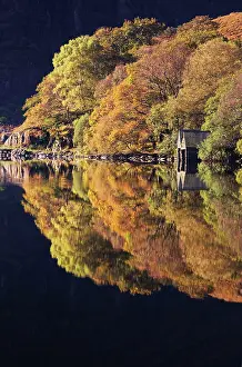 Llyn: Autumn colours and Boat houses reflections in Llyn