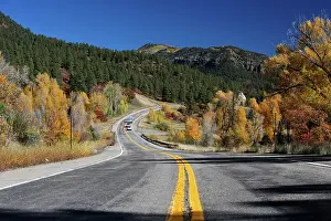 Paving: Autumn landscape and Highway 160, San Juan National