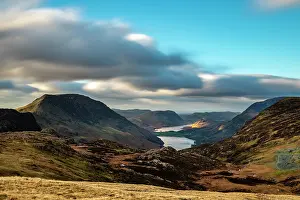 Cumbria: Autumn Mountain Landscape with Cloudy Sky, Buttermere