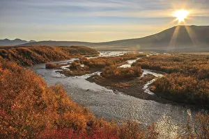 Lights: Autumn sunrise over the Blackstone River in the Yukon Territory