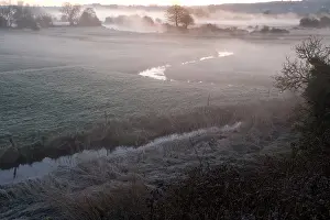 Avon: Avon Valley (Hampshire) floodplain at dawn, near Breamore