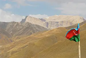 Pride: Azerbaijan, Xinaliq. View of Azeri flag
