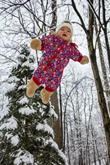 Angels: Baby girl in snow, Washington D.C. area, Maryland