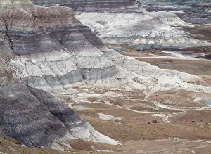 Bluish: Badland hills of bluish bentonite clay at Blue Mesa