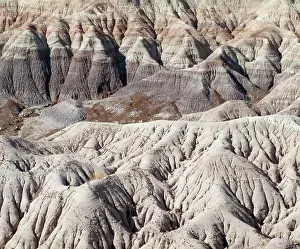 Bluish: Badland hills of bluish bentonite clay at Blue Mesa