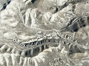 Isolation: Badlands. Aerial view. Drone shot. Granada province