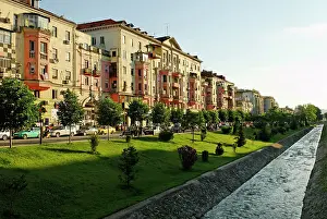 Facades: Bajram Curri Boulevard, Tirana, Albania, the Balkans