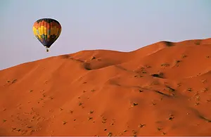 Balloon: Balloon Safari - the balloon over a grass-grown dune