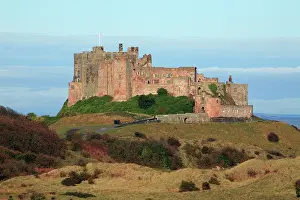 Bamburgh: Bamburgh Castle - view south of castle from beach