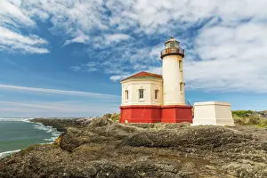 Lighthouse: Bandon, Oregon, USA. The Coquille River Lighthouse