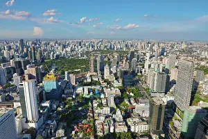 Skylines: Bangkok city skyline and Lumphini Park, Bangkok, Thailand