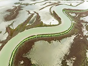 Tides: The Barbate river and surrounding marshland at low tide