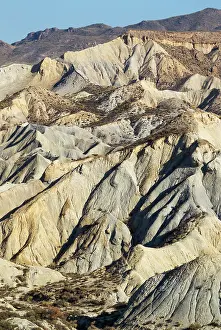 Ridges: Bare ridges of eroded sandstone in the badlands of the T