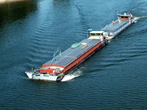 Waterway: Barges, River Seine, Elbeuf-St. Aubin, Normandy