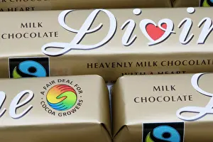 Bars: Bars of fair traded Divine chocolate with Fairtrade logo
