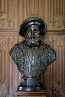 Statue: Basingstoke, England. Bust of Henry the VIII. (Editorial Use
