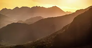 Foothills: Bavarian foothills of the Alps at sunrise, near