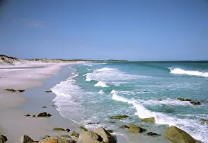 Auscape - Named Photographers: Bay of Fires coast - Eddystone Lighthouse in background