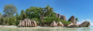 Granite: Beach Anse Source d Argent with granite cliffs