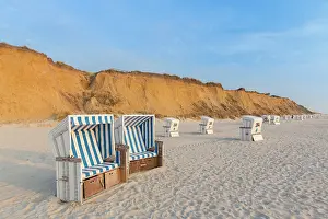 Chairs: Beach chairs in front of the Rotes Kliff- a sea cliff near K