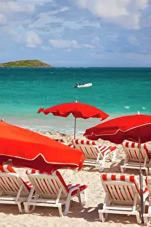 Chairs: Beach chairs and umbrellas along Orient
