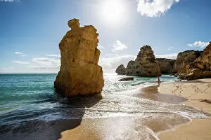 Praia: Beach and coloured rocks, Praia da Marinha, Carvoeiro
